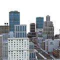 Urban City Architecture With Modern Skyscrapers Historic Buildings And Streets