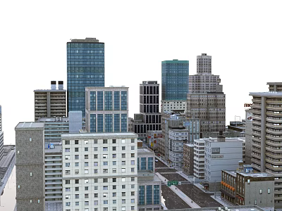 Scene Modern City Metropolis High-rise Building Street Road 3d model