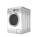 Modern Front Loading Washing Machine Featuring Golden Design Digital Display And Round Door
