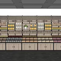 Retail Display Shelves Featuring Multi Tier Racks And Cabinet Doors For Product Storage