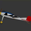 Colorful Space Model Aircraft With Blue Red Wings White Body And Propeller
