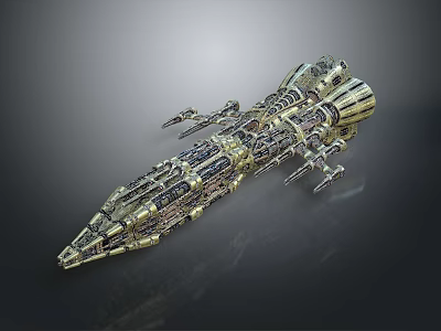 Futuristic Spacecraft Model For Cosmic Exploration With Intricate Design And Components 3d model