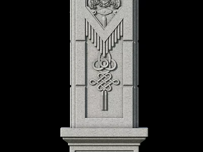 Stone Architectural Pillar With Intricate Carvings And Ornate Decorative Details 3d model