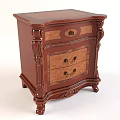 Classic Wooden Chest of Drawers With Ornate Carvings And Gold Handles Design