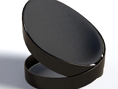 Modern Black Single Chair With Sleek Minimalist Design And Round Seat Frame 3d model