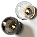 Modern Spherical Wall Lights With Transparent Glass Decorative Dots And Metal Base