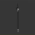 Mystical Trident Weapon Design With Blue Glowing Gem And Black Handle