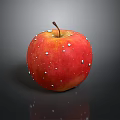 Daily Life Fresh Red Apple With Water Droplets On Shiny Surface And Dark Background