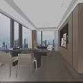 Modern Public Office Area Interior With Workstations Monitors Office Chairs And Blue Cabinets