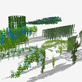 Lush Green Vines With Blue And Purple Flowers For Garden Landscape Decoration