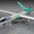 Chinese Emergency Drone With Gray And Green Body Long Wings And Propeller