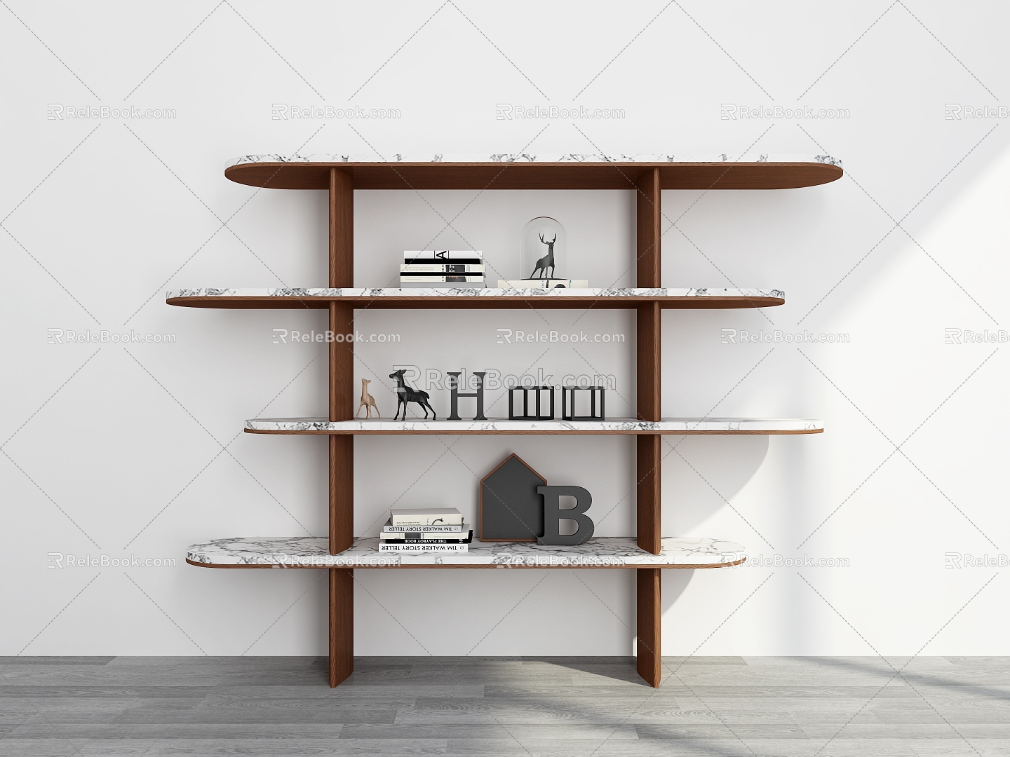 Bookshelf Bookshelf Ornaments Bookshelf Decorative Storage Rack Decorative Rack Bookshelf Storage Rack 3d model