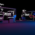 Young Themed Exhibition Booths With Neon Lights And Infinite Possibilities Signage