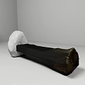Public Chair With Natural Stone And Wooden Log Rustic Design Elements