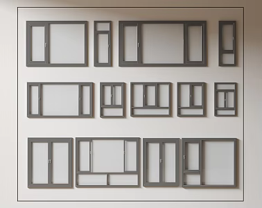 Modern windows combination windows glass windows floor-to-ceiling windows balcony windows bay windows bedroom windows sliding windows casement windows doors and windows 3d model