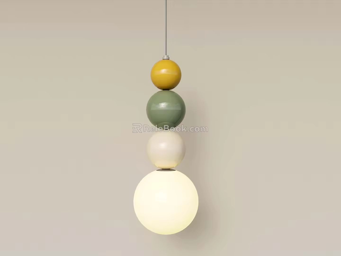 French Cream Chandelier Hoist String Chandelier Macaron Color Chandelier Bedside Lamp 3d model