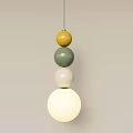French Cream Chandelier Hoist String Chandelier Macaron Color Chandelier Bedside Lamp 3d model
