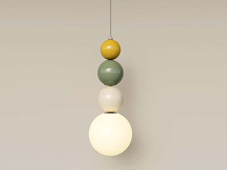 French Cream Chandelier Hoist String Chandelier Macaron Color Chandelier Bedside Lamp 3d model