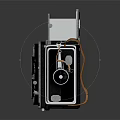 Vintage Rolleiflex Twin Lens Reflex Digital Camera With Retro Metal Body Design