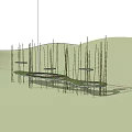 Tea Field Ladder Sculpture Sketch Art Installation Sketch 3d model