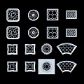 New Chinese-style openwork window 3d model
