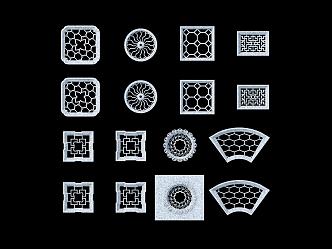 New Chinese-style openwork window 3d model