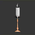 White Melted Candle On Copper Candlestick With Dripping Wax Against Dark Background