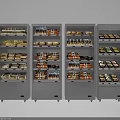Commercial Refrigerated Display Freezers with Multiple Shelves for Retail Packaged Food Storage