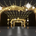 Kerry Parkside Illuminated Event Passageway With Golden Arch And Star Decorations
