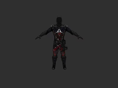 Game Movie Character Wearing Tactical Black Red Armor with Combat Gear Design 3d model