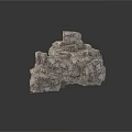 Modern Scene Featuring Gray Rocks With Rough Surface And Irregular Shape On White Background 3d model