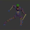 Game Movie Robot Character With Red Head Metal Body And Mechanical Joints