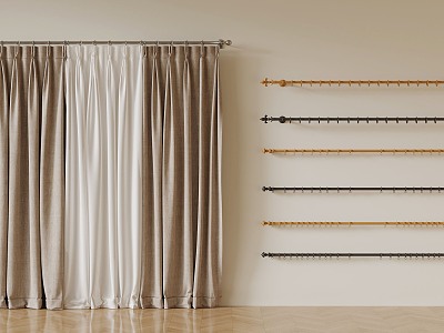 07 Curtain Rod Modern Roman Curtain Rod 3d model