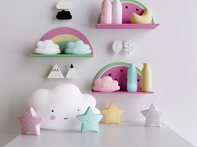 Modern Wall Shelf Children's Wall Decoration model