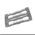 Gray Hollow Mechanical Frame With Multiple Slots And Structured Design Features 3d model