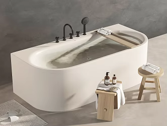 Bathtub Bidet Integrated Bathtub Separate Bathtub Toiletries 3d model