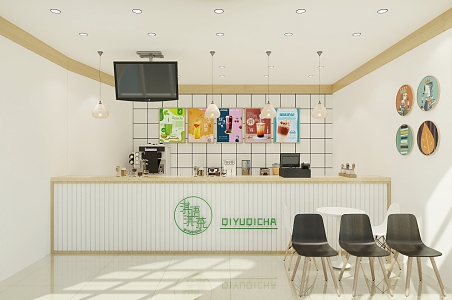 Modern Milk Tea Shop 3d model