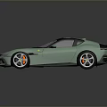 Turquoise Sports Car With Orange Interior Modern Sleek Design Reflective Exterior Finish