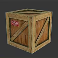 Wooden Crate With Fragile Label And Diagonal Reinforced Wooden Straps For Packaging