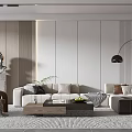 Modern Living Room Interior With Sofa Coffee Table And Lamp 3d model