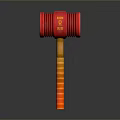 Red Hammer with 8LB Label On Red Head And Yellow Red Striped Handle