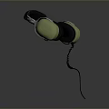 Retro Green Wired Headphones With Classic Design And Soft Ear Cups