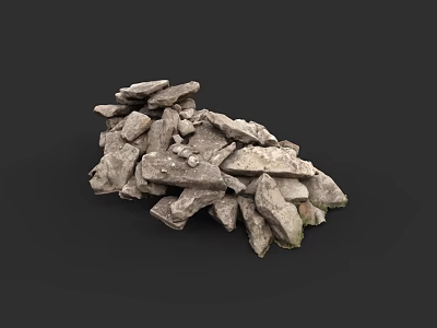 Micro Terrain Design Featuring Irregular Natural Stone Cluster And Textured Surface 3d model