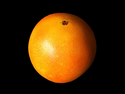 Fresh Ripe Orange Fruit With Vibrant Orange Color Isolated On Black Background 3d model