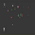 Various Colorful Animal Figures Standing On Dark Background With Reflections