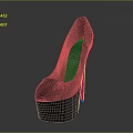 Women's Black Platform High Heels Featuring Red Heel For Stylish Fashion Outfit