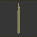 Yellow Rocket Model With White Stripes Yellow Tip And Black Base 3d model
