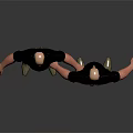 Two Bald Male Characters 3D Design With Red Arms Black Shirt Front Back View