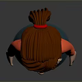 Cute Smiling Child With Brown Hair In Red Sweater Green Skirt And Red Shoes