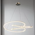Modern Curved Ring LED Chandelier With Sleek Metal Frame And Bright Illumination